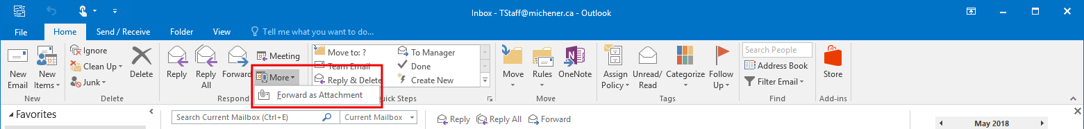 outlook-2016-basics-the-michener-institute-helpdesk