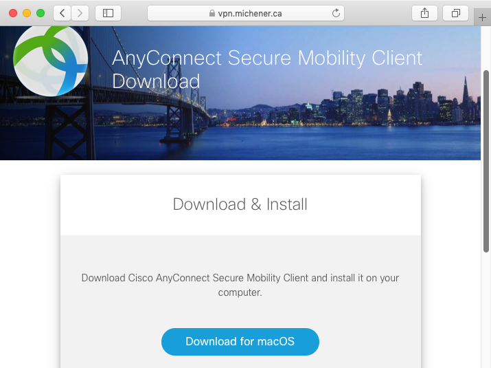 how to download cisco anyconnect secure mobility client for mac